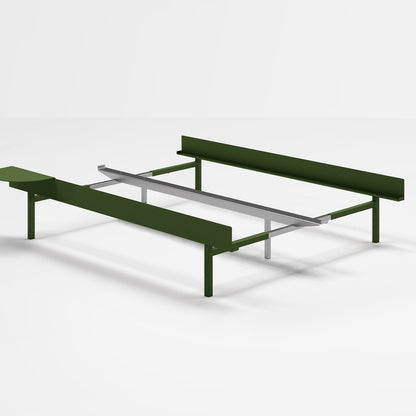 Moebe Bed 90 - 180 cm (High) Frame / No Slats /  1 Side Table / Pine Green