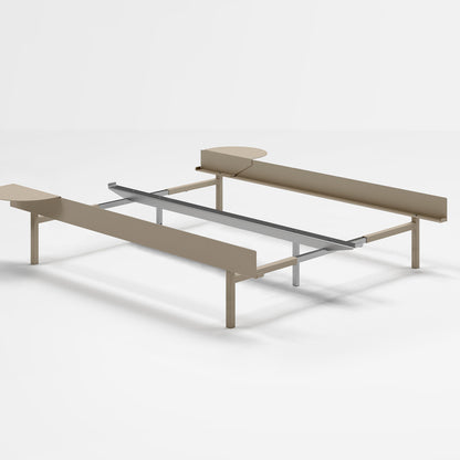 Moebe Bed 90 - 180 cm (High) Frame / No Slats /  2 Side Tables / Sand