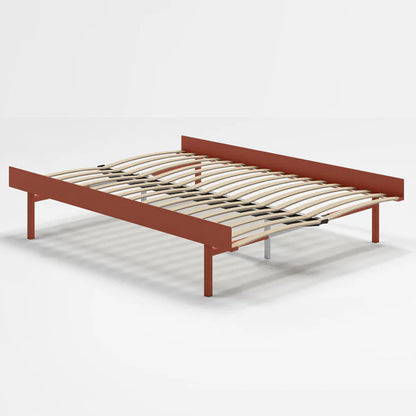 Bed 90 - 180 cm (High) by Moebe- Bed Frame / with 140 cm wide Slats / Terracotta