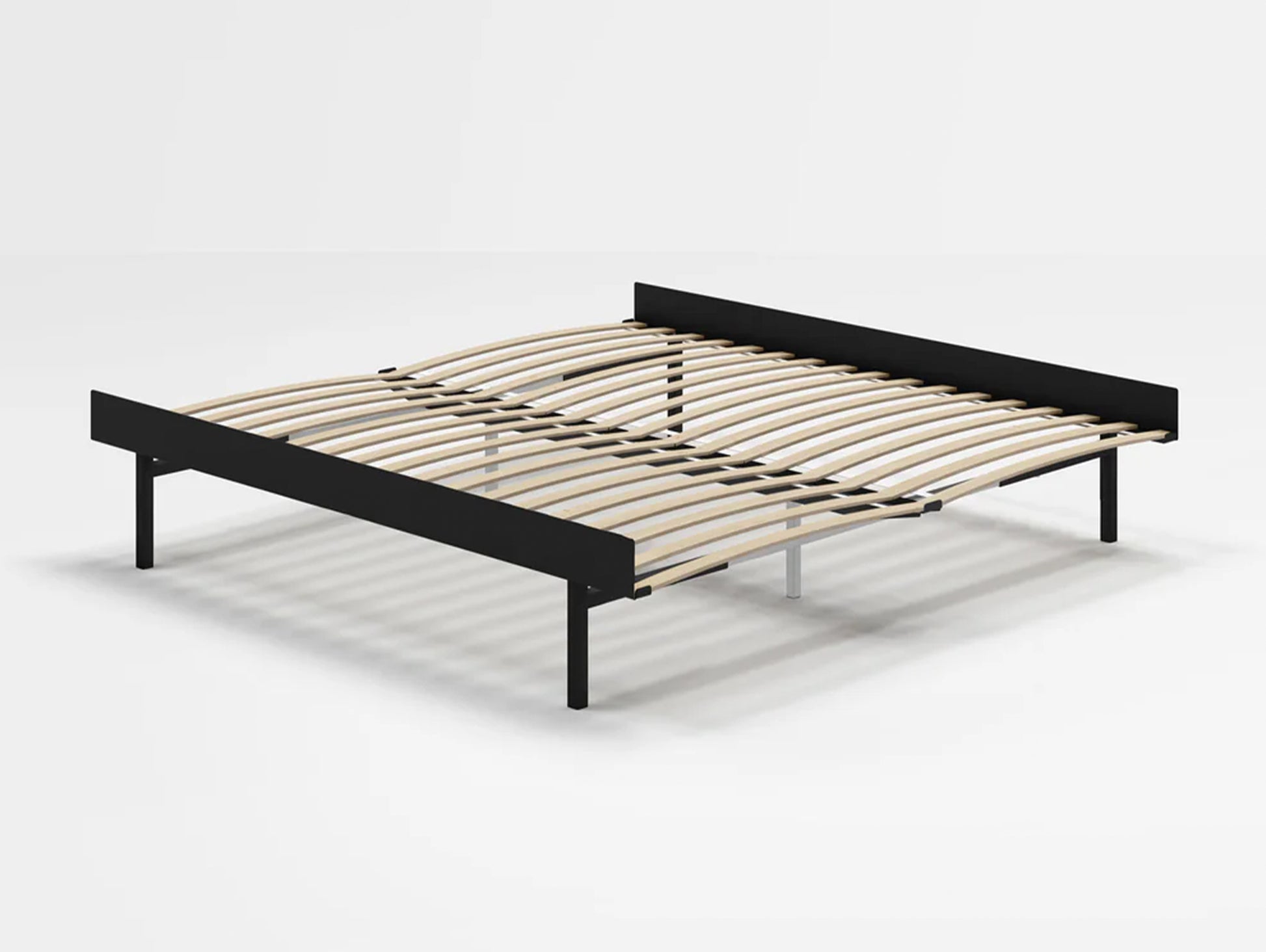 Moebe Bed 90 - 180 cm (High) Frame / with 180cm wide Slats /  Black