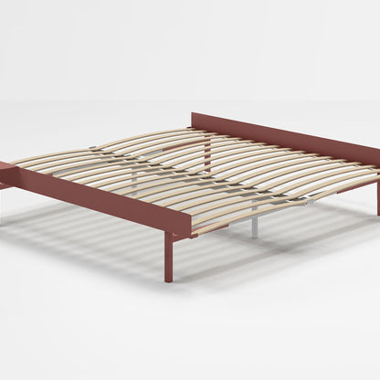 Moebe Bed 90 - 180 cm (High) Frame / with 180cm wide Slats /  1 Side Table / Dusty Rose