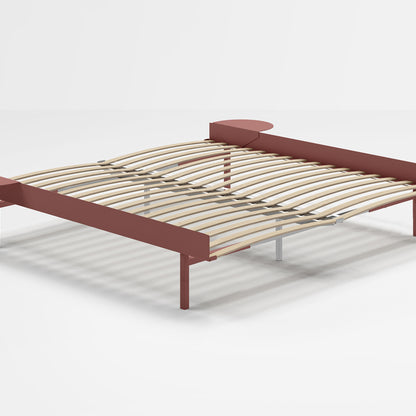 Moebe Bed 90 - 180 cm (High) Frame / with 180cm wide Slats /  2 Side Tables / Dusty Rose