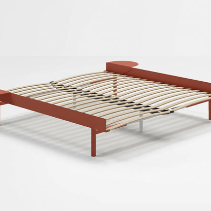 Moebe Bed 90 - 180 cm (High) Frame / with 180cm wide Slats /  2 Side Tables / Terracotta