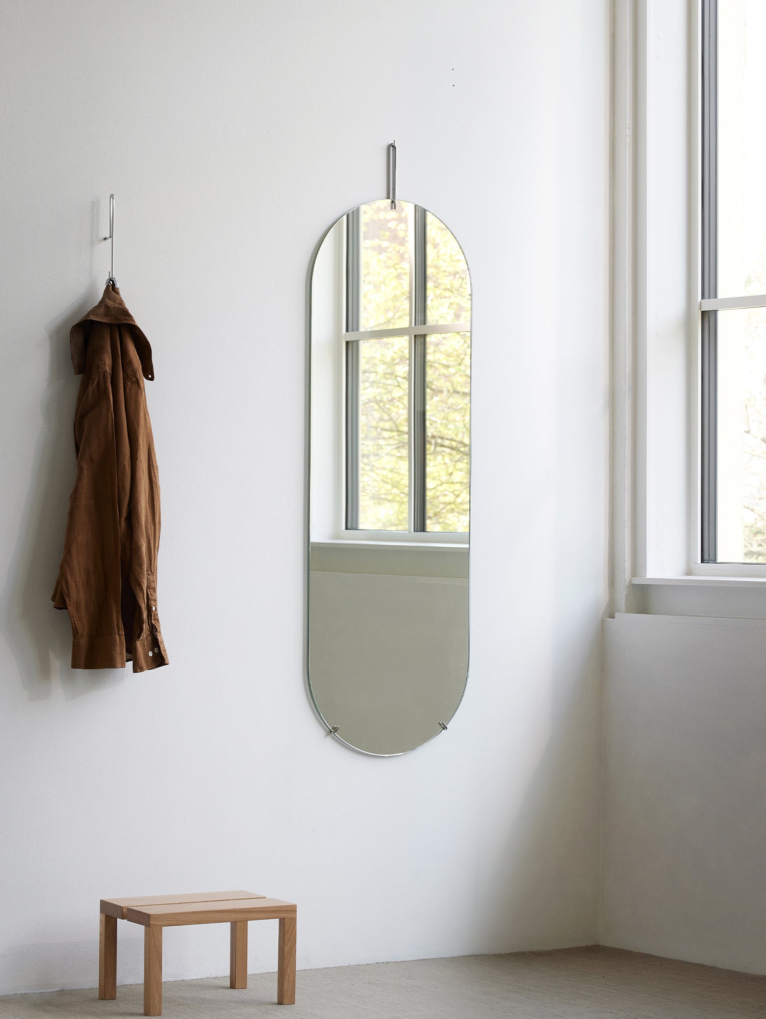 Moebe Tall Wall Mirror - Stainless Steel