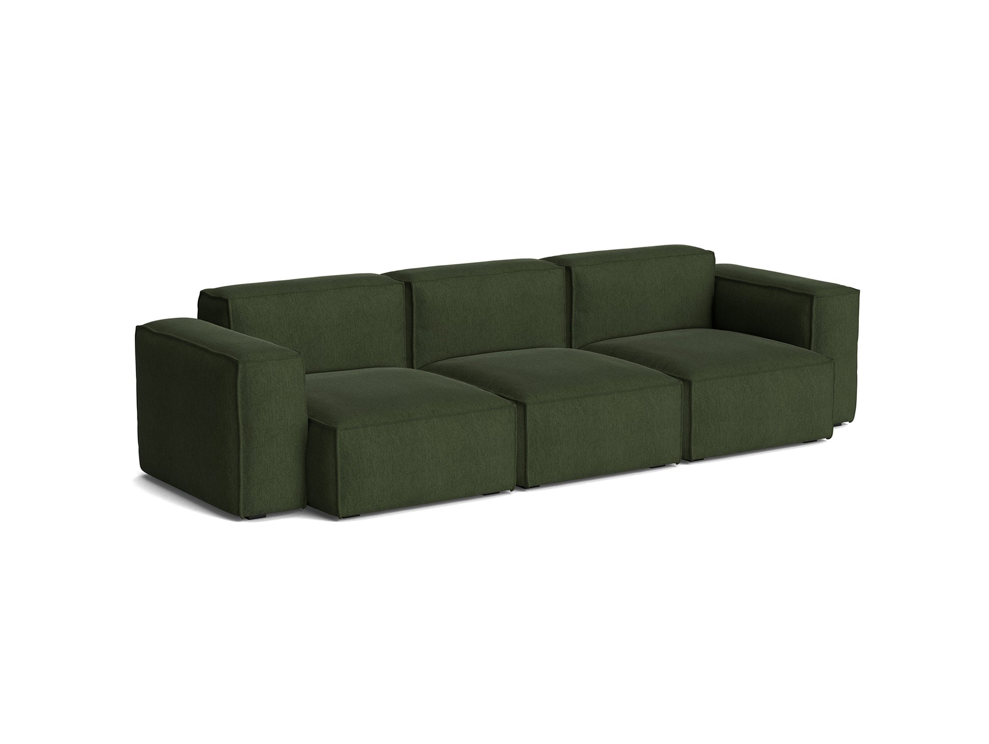 Mags Soft 3 Seater Sofa (Low Armrest) with Removable Cover by HAY - Combination 1 / Turf Dark Green