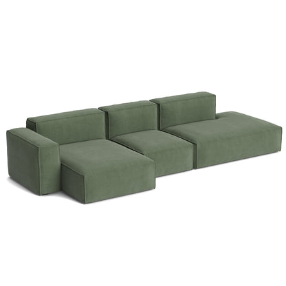 Mags Soft 3 Seater Sofa (Low Armrest) with Removable Cover by HAY - Combination 4 Left / Linara 100