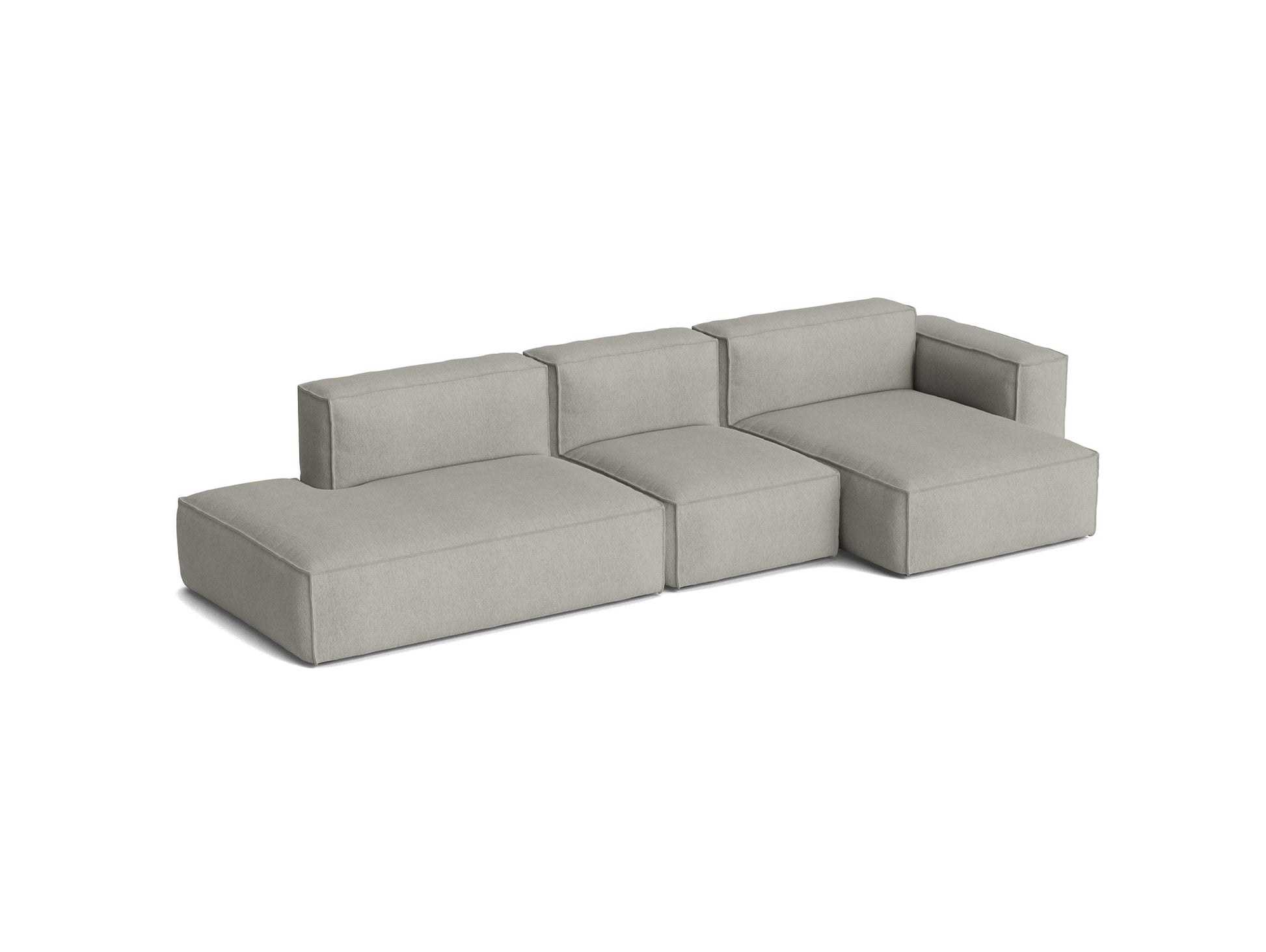 Mags Soft 3 Seater Sofa (Low Armrest) with Removable Cover by HAY - Combination 4 Right / Turf Light Grey