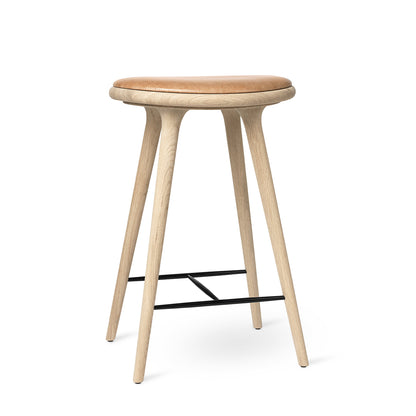 Mater High Stool - Soaped Oak Base / Pista Sand Leather Seat
