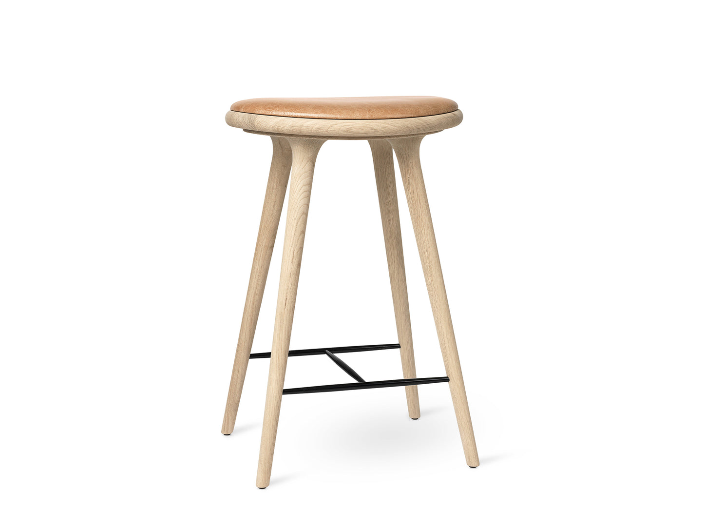 Mater High Stool - Soaped Oak Base / Pista Sand Leather Seat