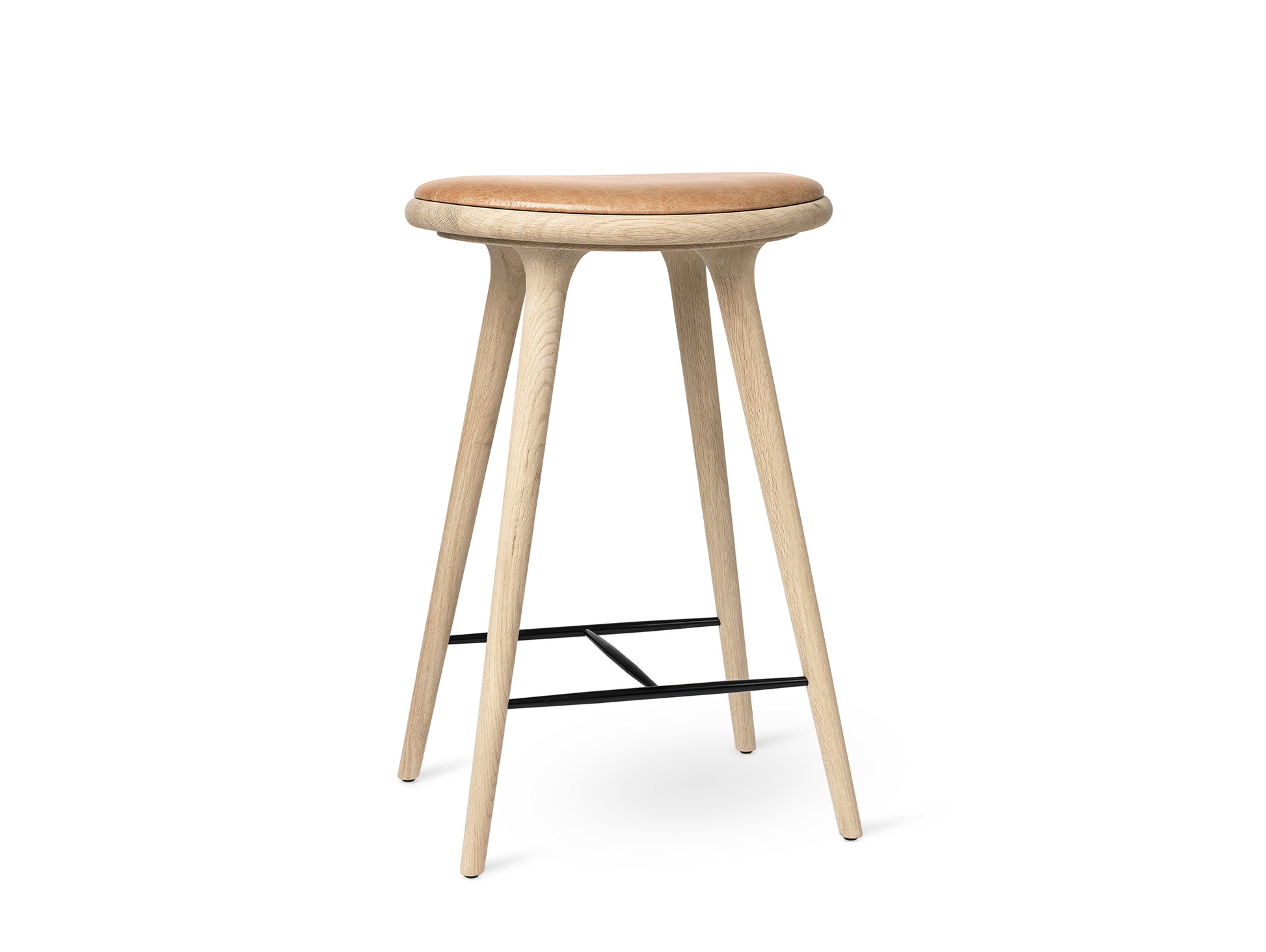 Mater High Stool - Soaped Oak Base / Pista Sand Leather Seat