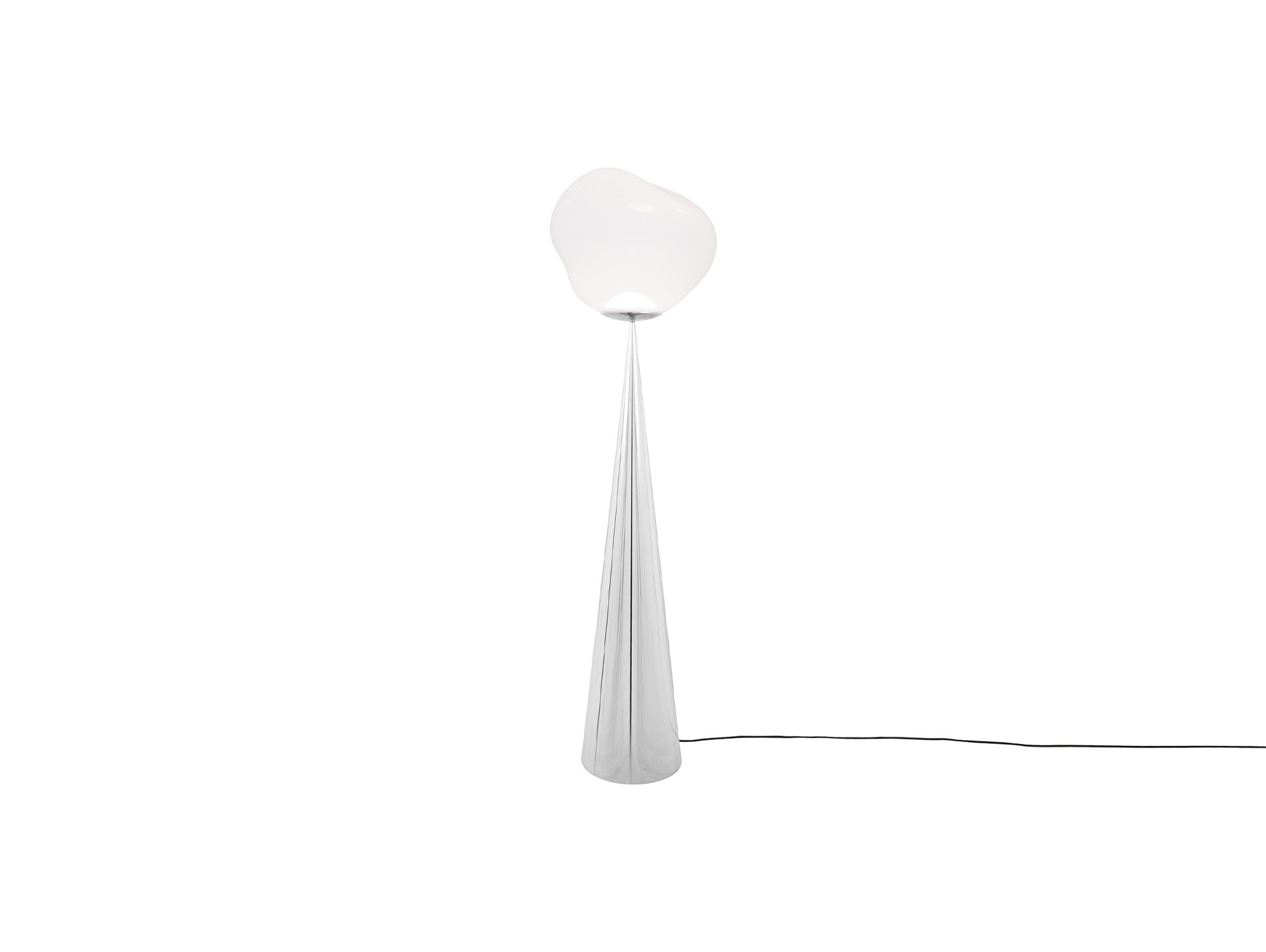 Melt LED Cone Fat Floor Lamp by Tom Dixon - Silver Cone /  Opal