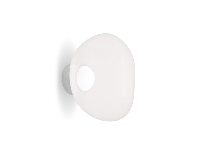 Melt Surface LED Mini Wall Lamp by Tom Dixon - Opal / Silver