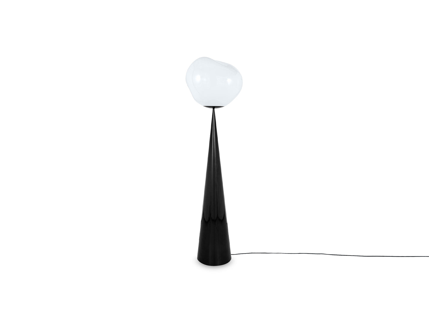 Melt LED Cone Fat Floor Lamp by Tom Dixon - Black Cone /  Opal