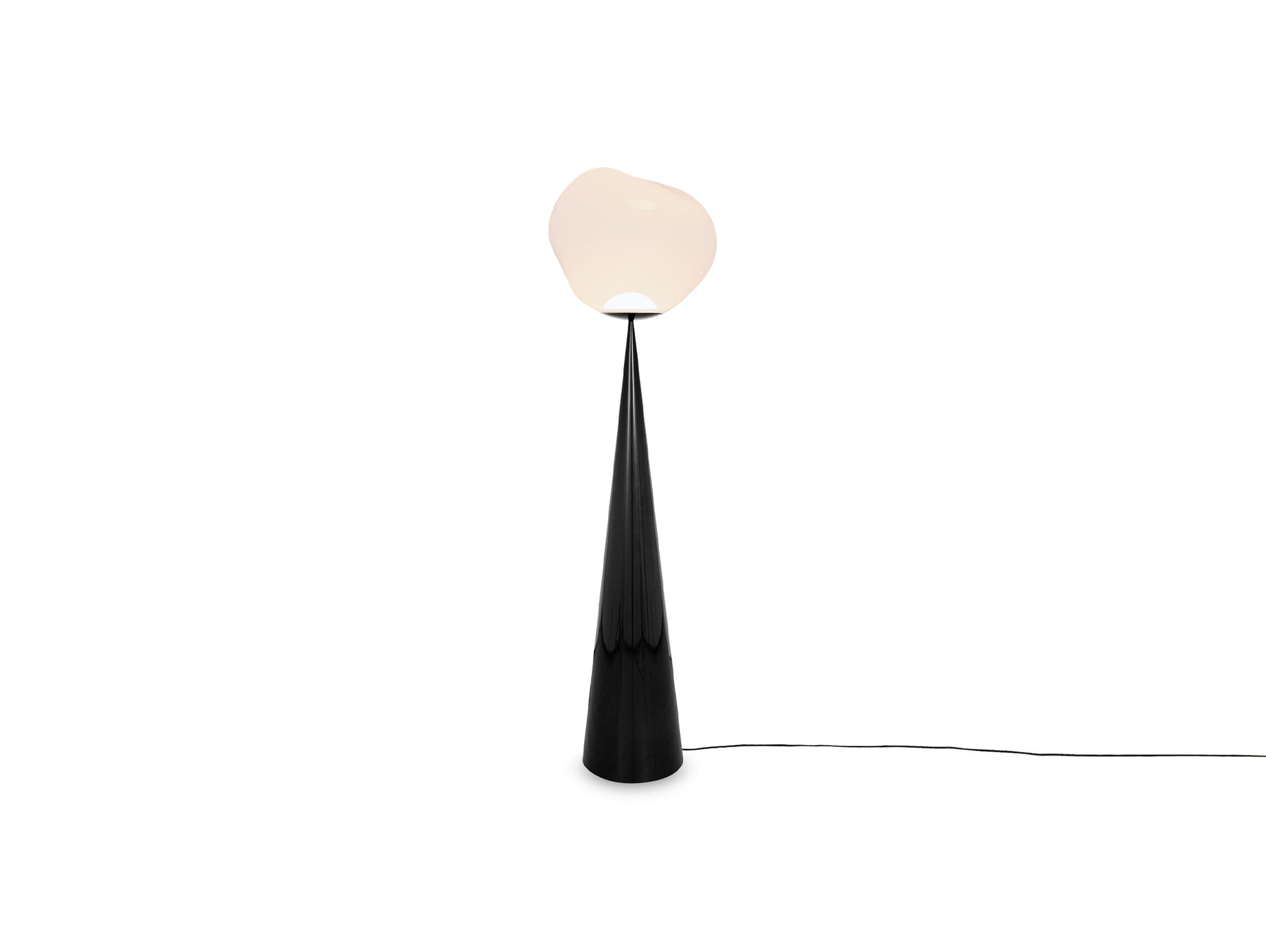 Melt LED Cone Fat Floor Lamp by Tom Dixon - Black Cone /  Opal