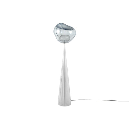 Melt LED Cone Fat Floor Lamp by Tom Dixon - Silver Cone /  Silver