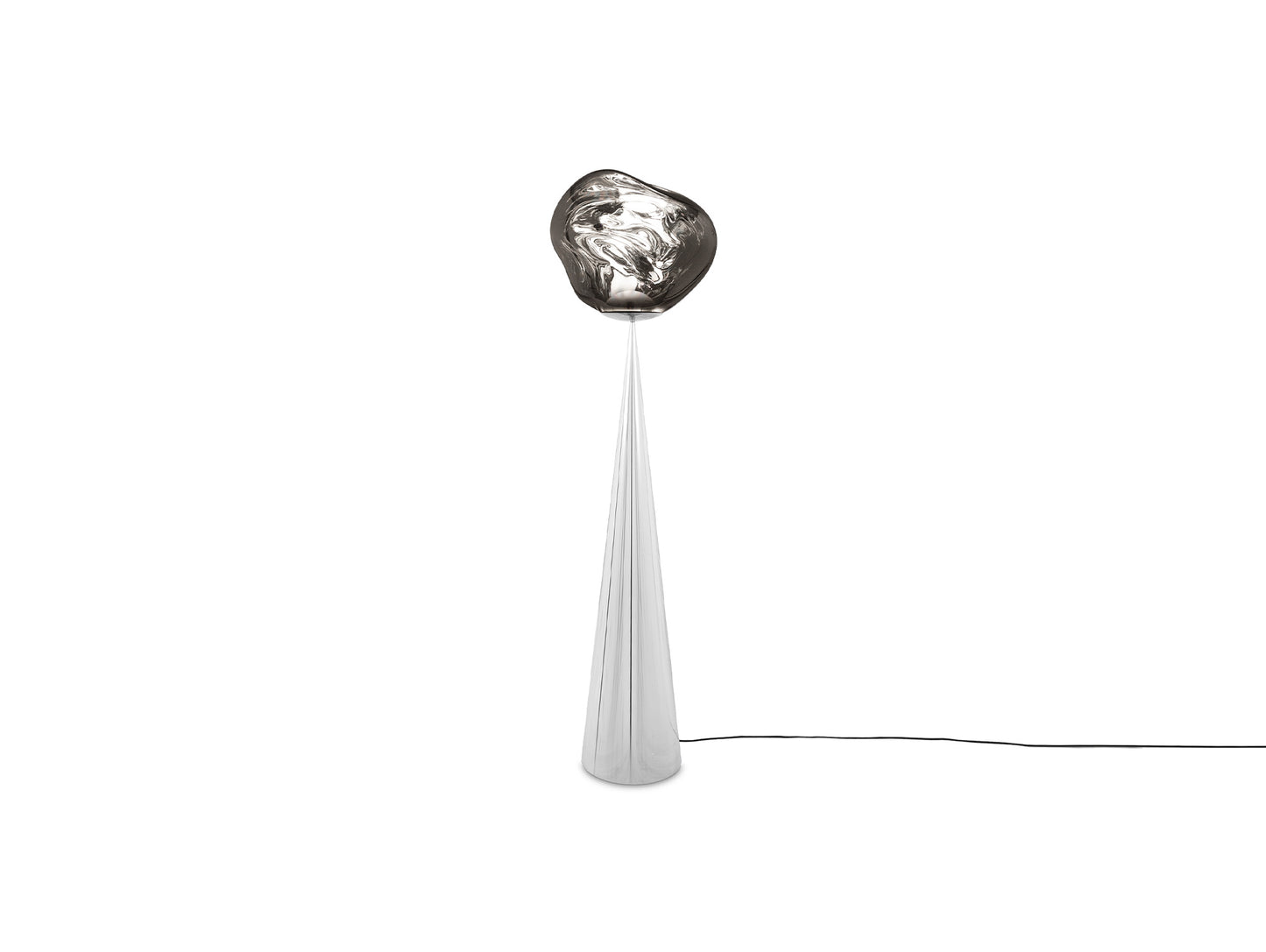 Melt LED Cone Fat Floor Lamp by Tom Dixon - Silver Cone /  Silver