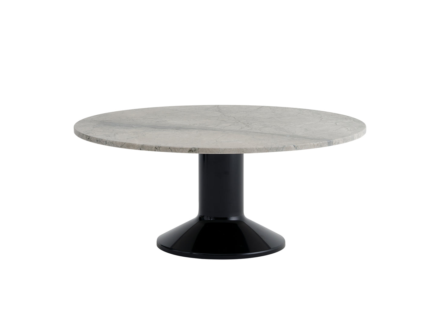 Midst Coffee Table by Muuto - Grey Marble Tabletop / Black Steel Base