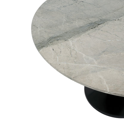 Midst Table Marble by Muuto - Grey Marble Tabletop / Black Steel Base