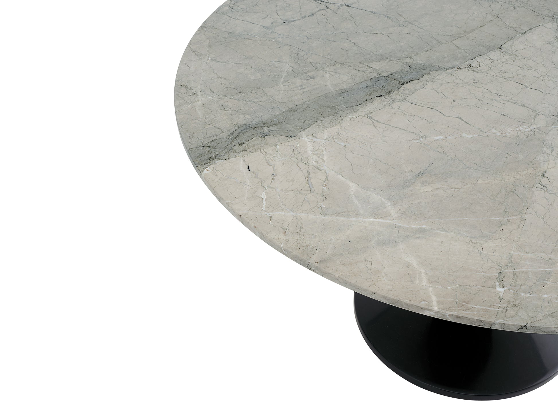 Midst Table Marble by Muuto - Grey Marble Tabletop / Black Steel Base