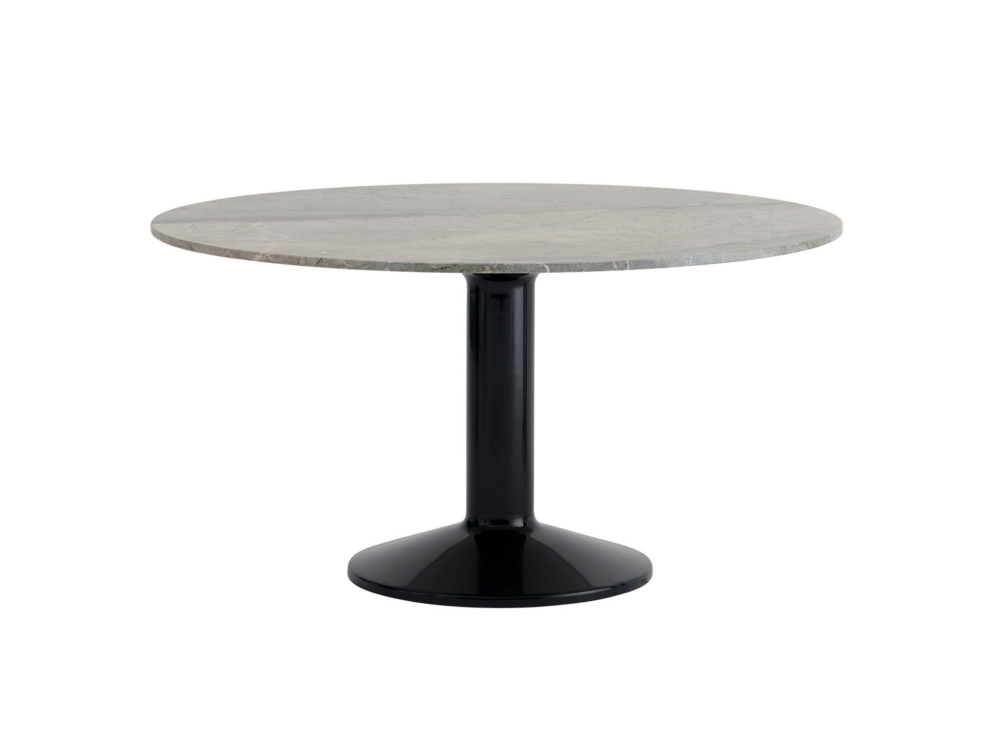 Midst Table Marble by Muuto - Grey Marble Tabletop / Black Steel Base