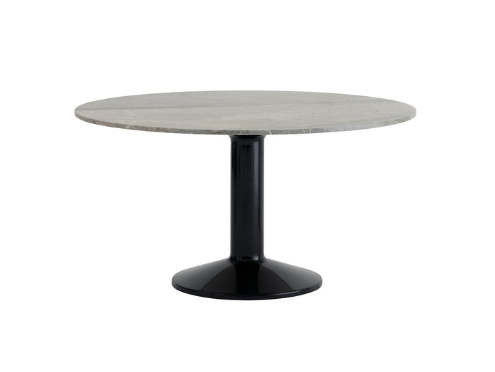 Midst Table Marble by Muuto - Grey Marble Tabletop / Black Steel Base