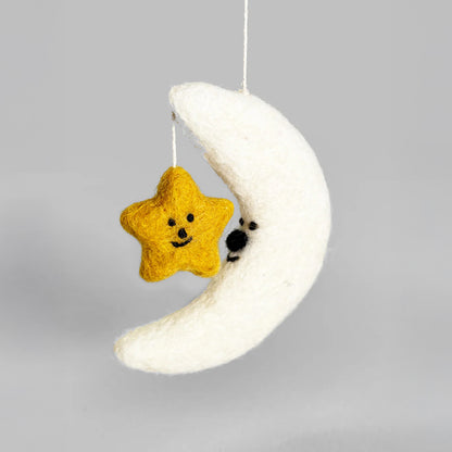 Moon & Star Felt Hanging Decoration