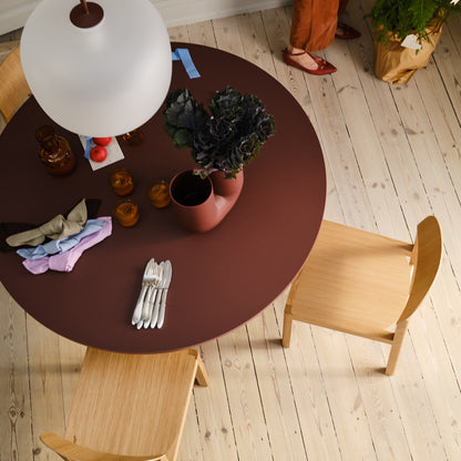 Midst Table by Muuto - Dark Red Linoleum Tabletop / Dark Red Steel Base