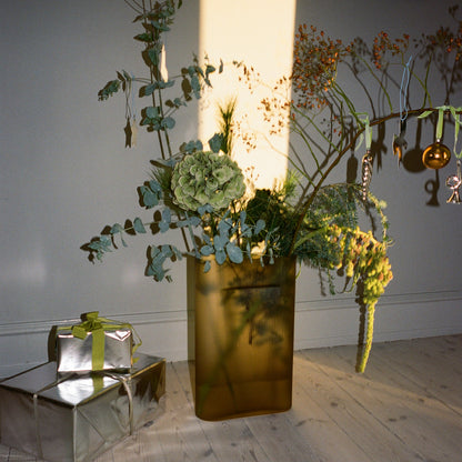 Ridge Vase by Muuto - Taupe Frosted Glass