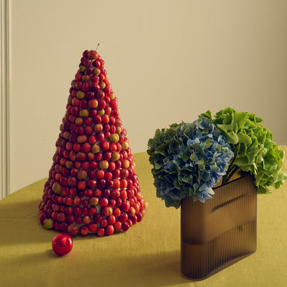 Ridge Vase by Muuto - H16cm / Taupe Frosted Glass