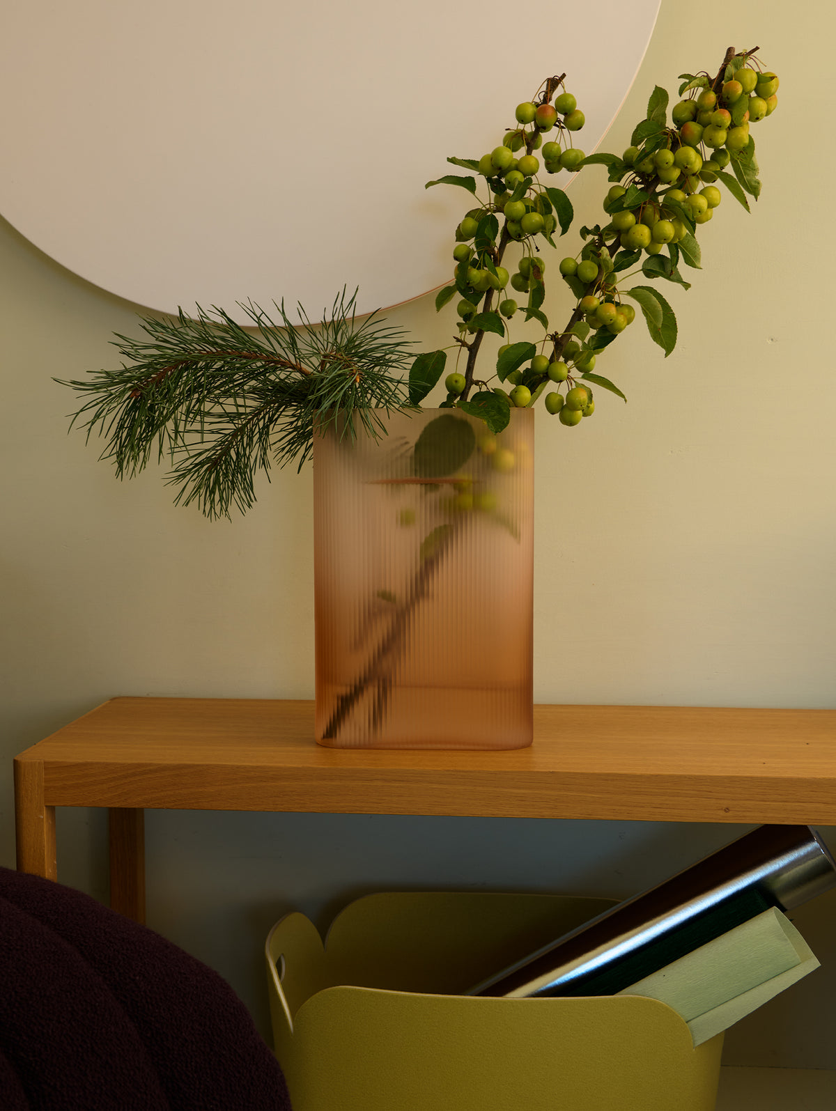 Ridge Vase by Muuto - Height: 48.5 cm / Light Orange Frosted Glass