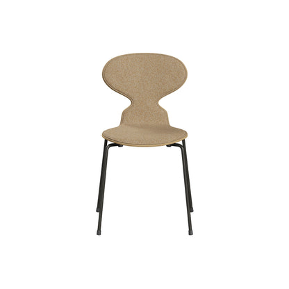 Ant Chair Front Upholstered - 4 Legs by Fritz Hansen - Brown Bronze Powder-Coated Steel / Oak Veneer Shell / Vanir 413