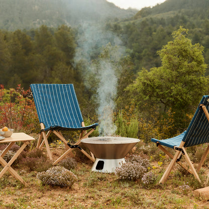 Outdoor Market Folding Chair by HAY - Blue with Beige Stripe