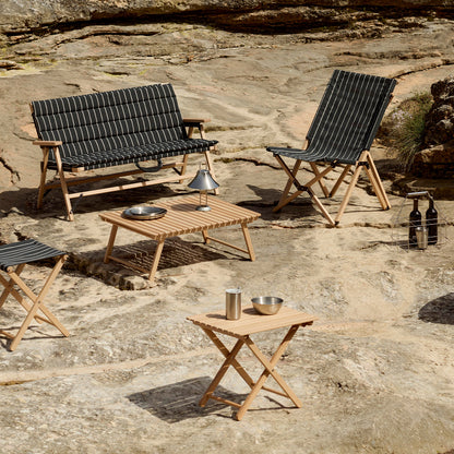 Outdoor Market Folding Stool by HAY - Black with Beige Stripe