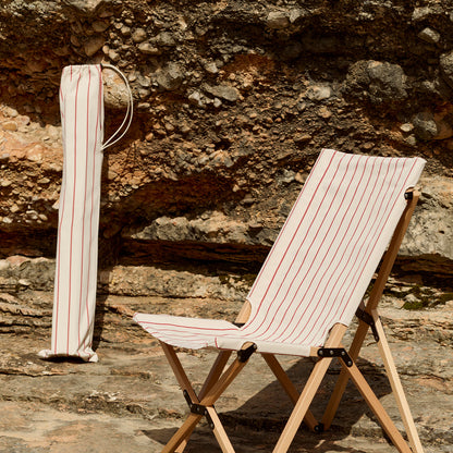 Outdoor Market Folding Chair by HAY - Beige with Red Stripe