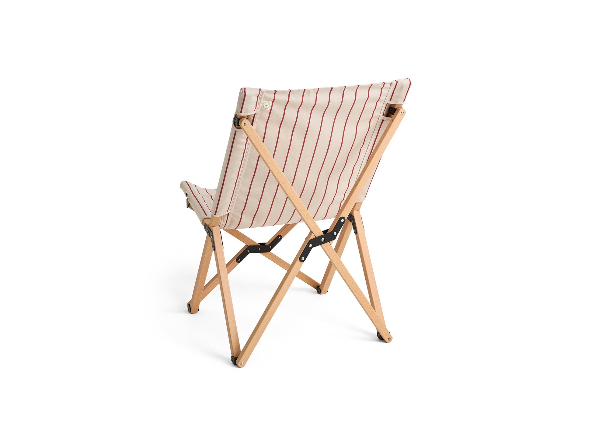 Outdoor Market Folding Chair by HAY - Beige with Red Stripe