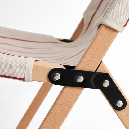 Outdoor Market Folding Chair by HAY - Beige with Red Stripe