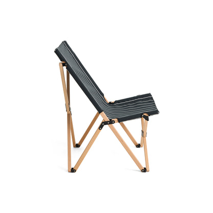 Outdoor Market Folding Chair by HAY - Black with Beige Stripe