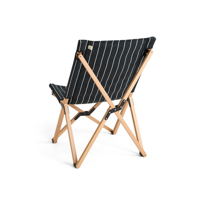 Outdoor Market Folding Chair by HAY - Black with Beige Stripe