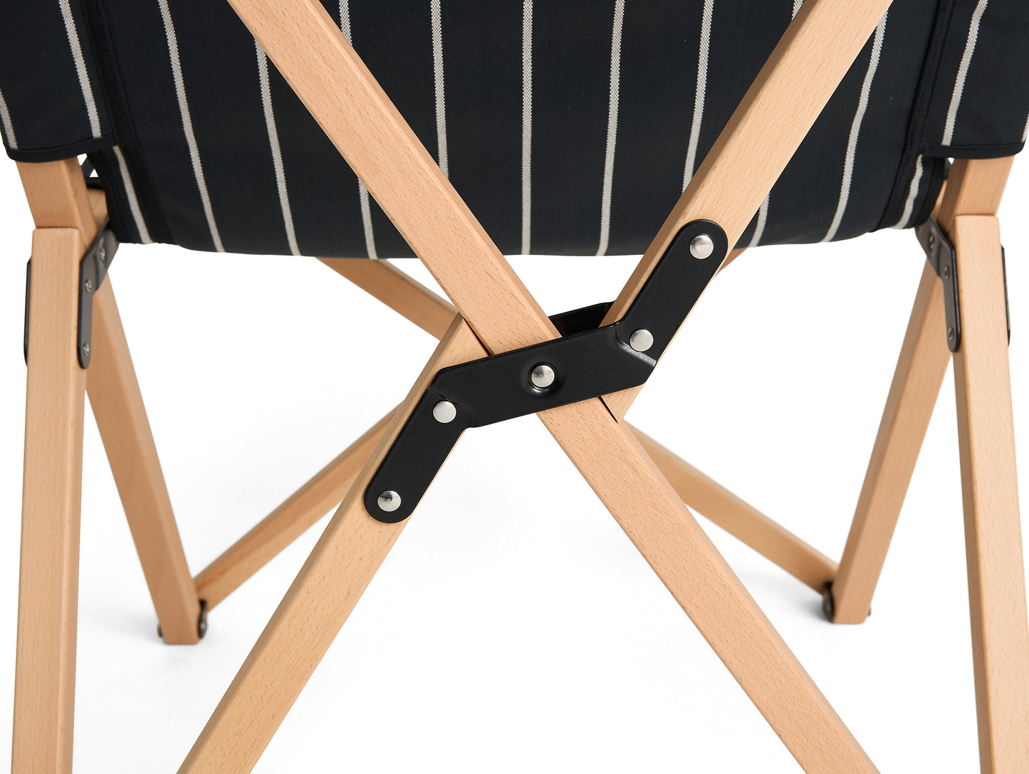 Outdoor Market Folding Chair by HAY - Black with Beige Stripe