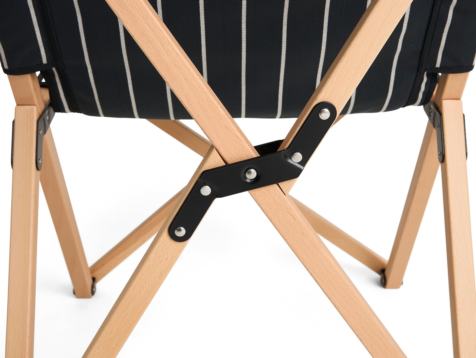 Outdoor Market Folding Chair by HAY - Black with Beige Stripe
