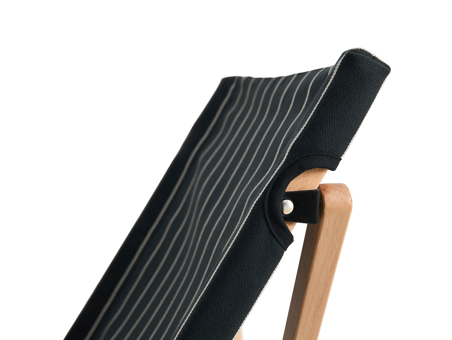 Outdoor Market Folding Chair by HAY - Black with Beige Stripe