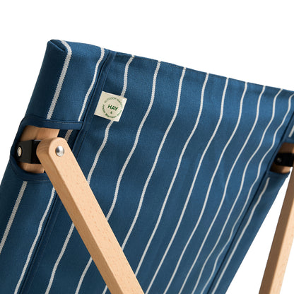 Outdoor Market Folding Chair by HAY - Blue with Beige Stripe