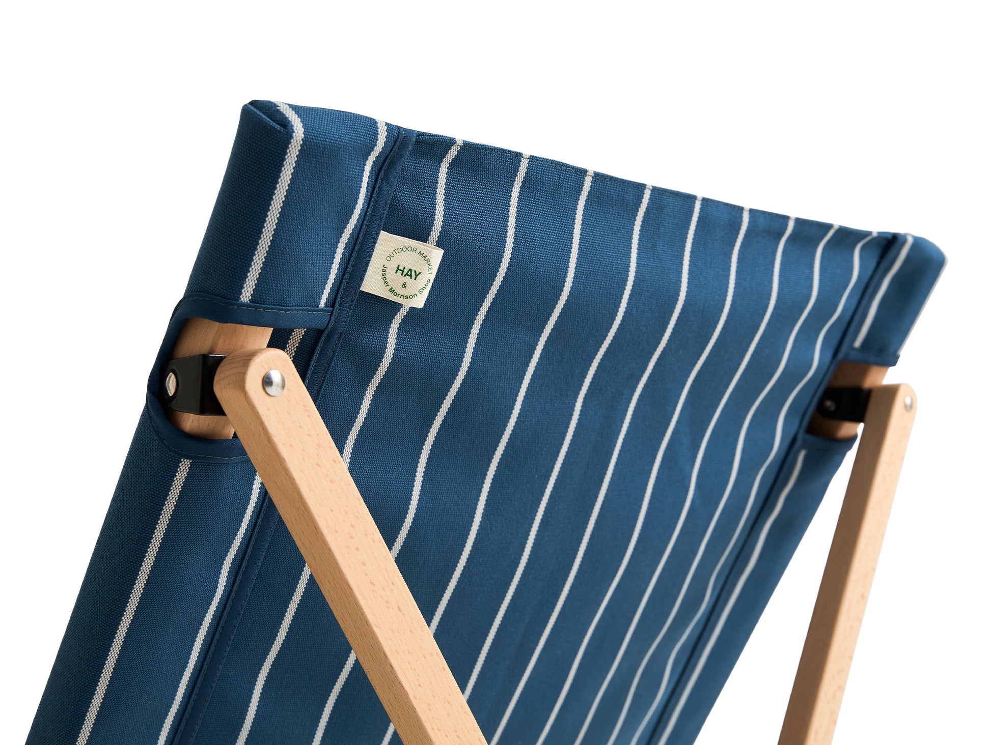 Outdoor Market Folding Chair by HAY - Blue with Beige Stripe