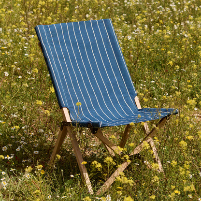 Outdoor Market Folding Chair by HAY - Blue with Beige Stripe