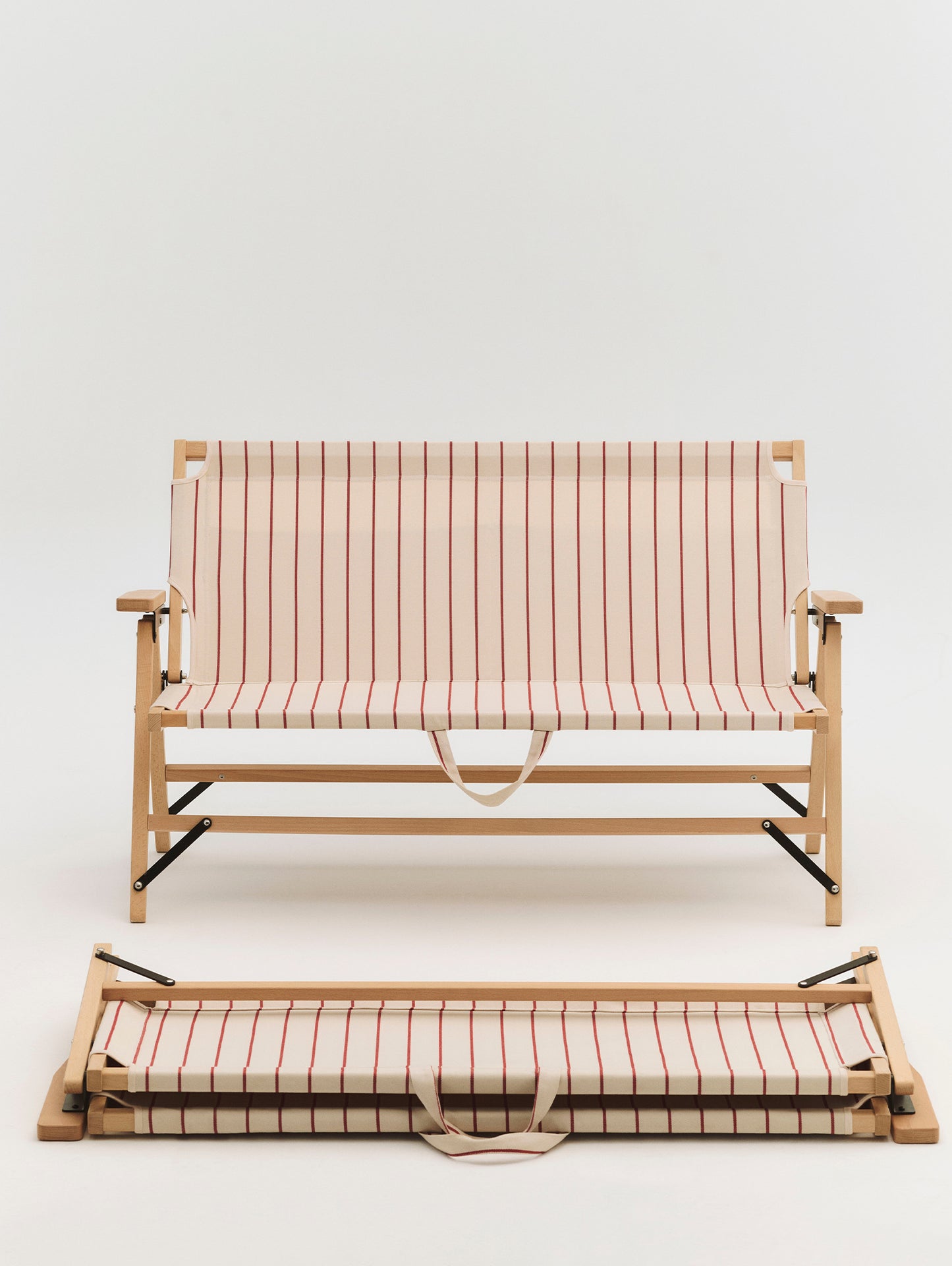 Outdoor Market Folding Sofa by HAY - Beige with Red Stripe