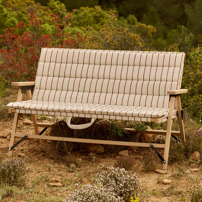 Outdoor Market Folding Sofa Cushion by HAY - Beige with Red Stripe