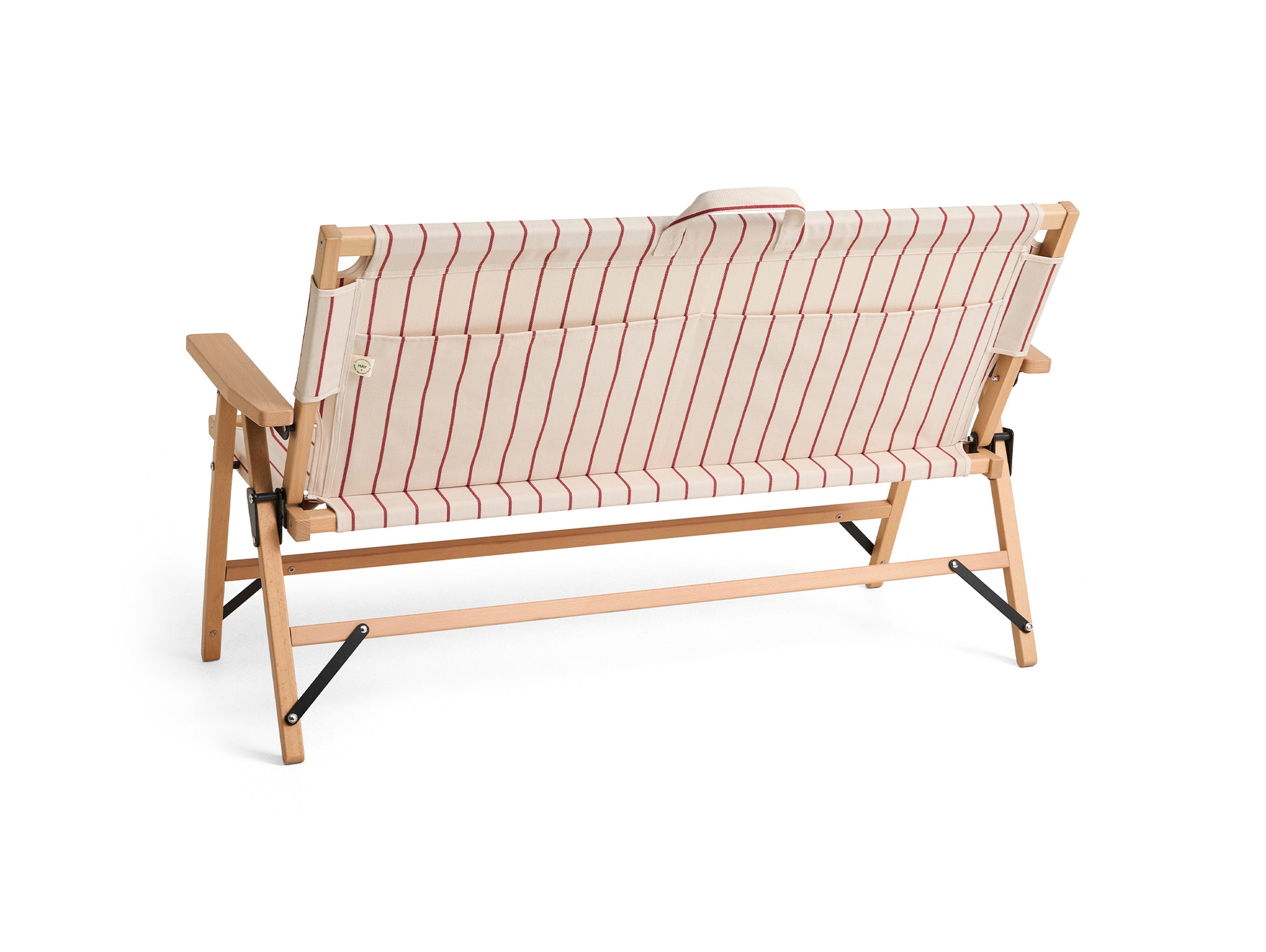 Outdoor Market Folding Sofa by HAY - Beige with Red Stripe