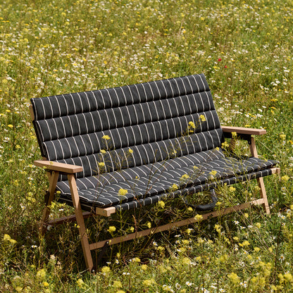 Outdoor Market Folding Sofa Cushion by HAY - Black with Beige Stripe