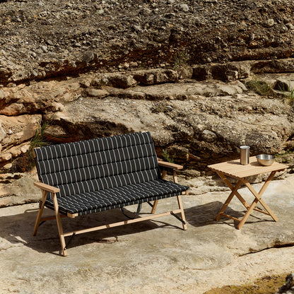 Outdoor Market Folding Sofa Cushion by HAY - Black with Beige Stripe