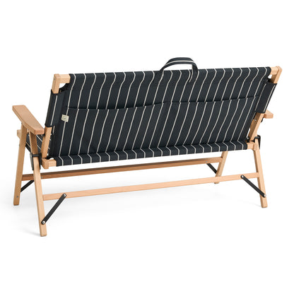 Outdoor Market Folding Sofa by HAY - Black with Beige Stripe